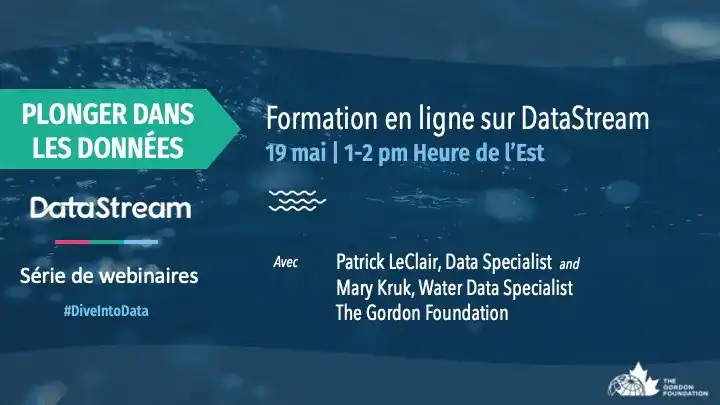 Formation en ligne sur DataStream - Avec Mary Kruk et Patrick LeClair, The Gordon Foundation  Mercredi 19 mai 2021 | 13h - 14h (HAE)