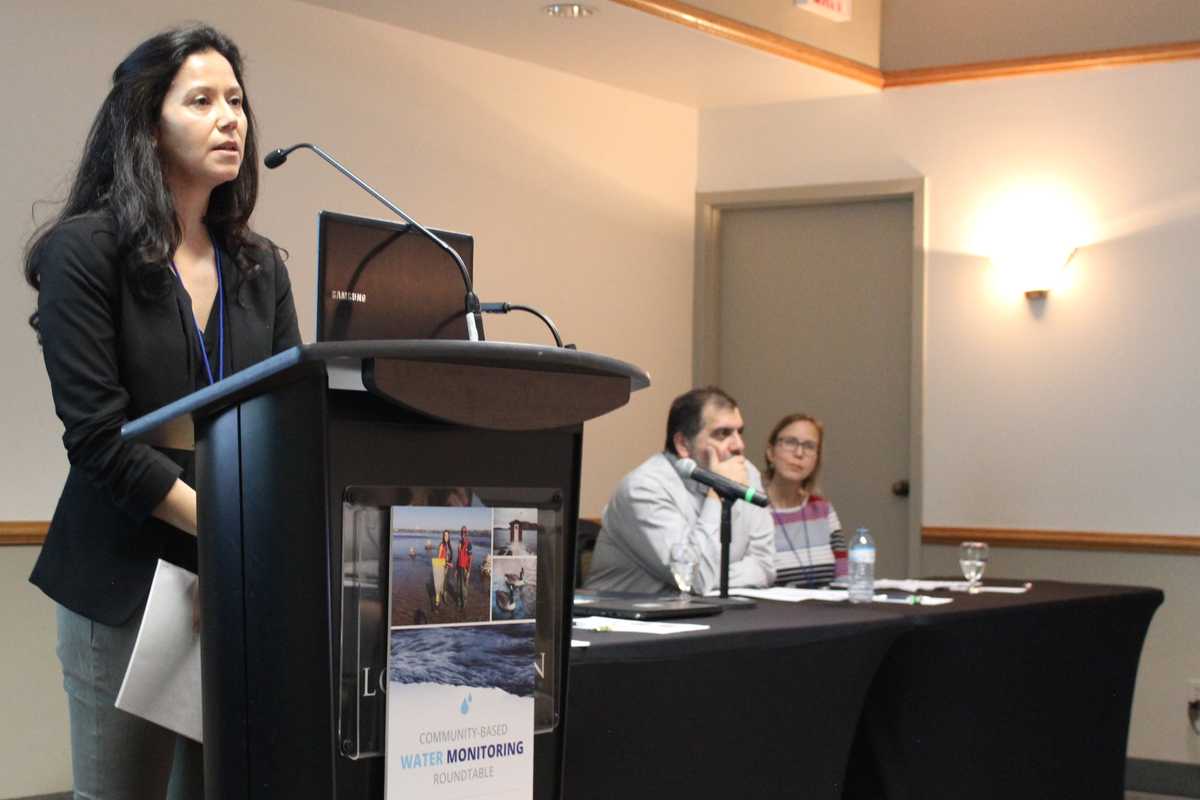 Presenter speaking at the Community-based Water Monitoring Roundtable